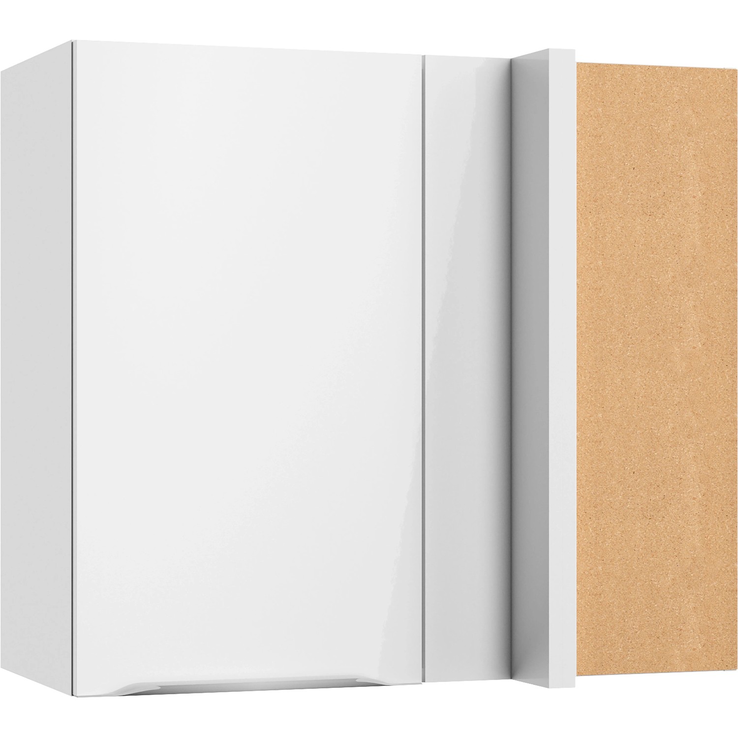 Optifit Küchen-Eckoberschrank Arvid986 80/45x 70,4x 34,9cm Weiß Glanz Weiß Matt
