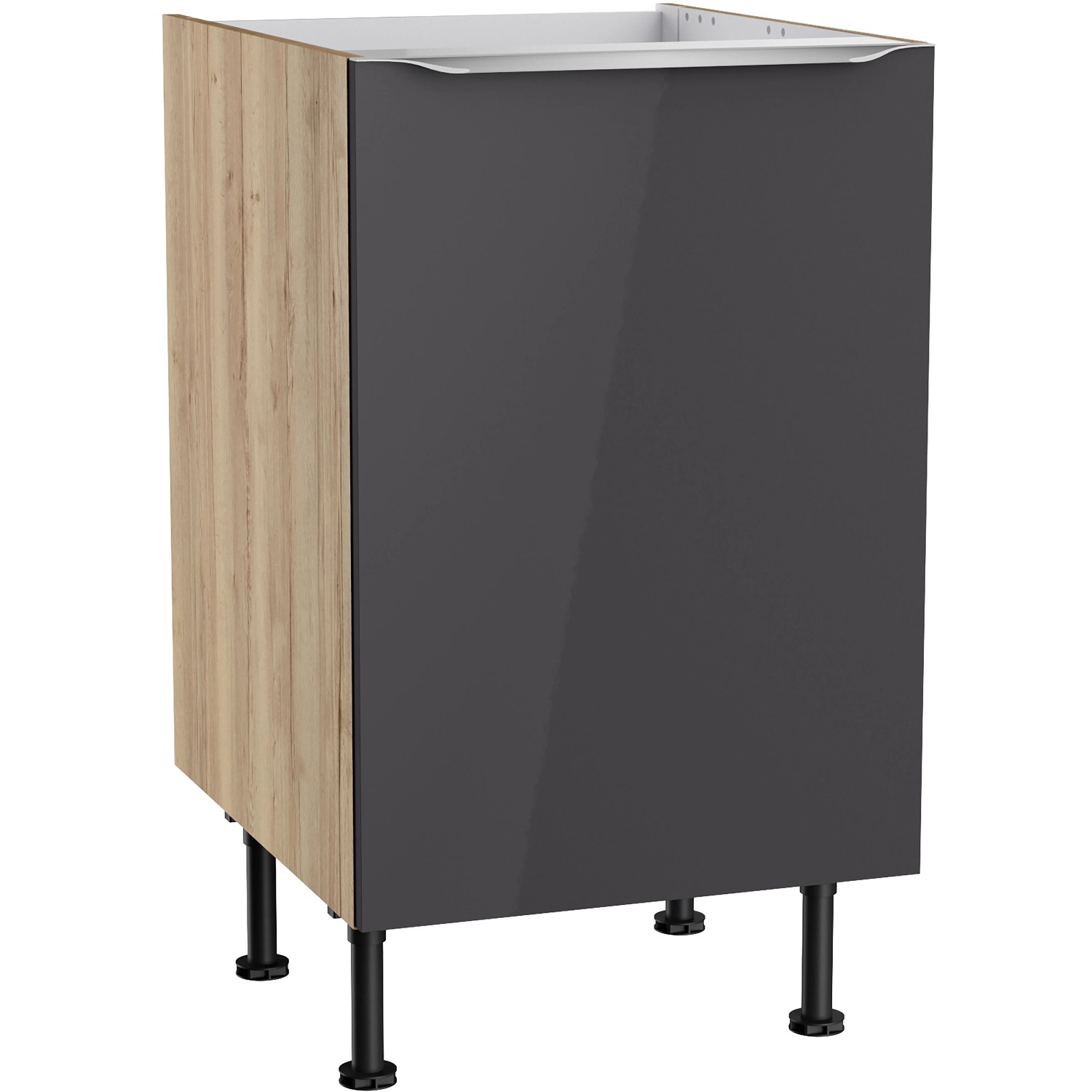 Optifit Küchen-Spülenunterschrank Linus984 50x87x58,4cm Anthra.-WildEiche