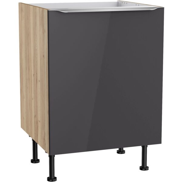 Optifit Küchen-Spülenunterschrank Linus984 60x87x58,4cm Anthra.-WildEiche