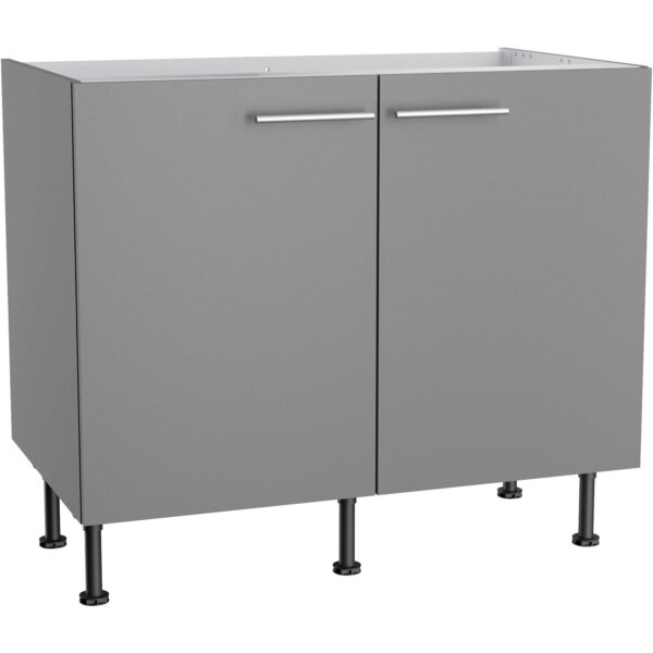 Optifit Küchen-Spülenunterschrank Mats825 100 cm x 87 cm x 58,4 cm Basaltgrau