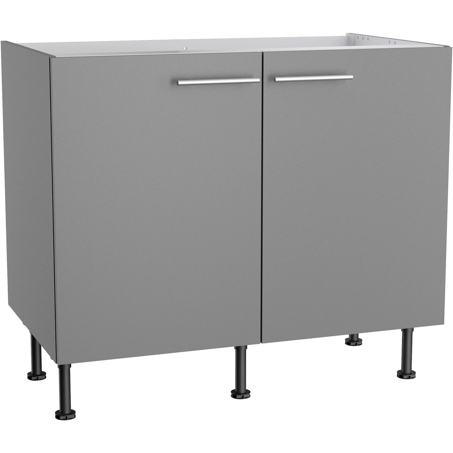 Optifit Küchen-Spülenunterschrank Mats825 100 cm x 87 cm x 58,4 cm Basaltgrau