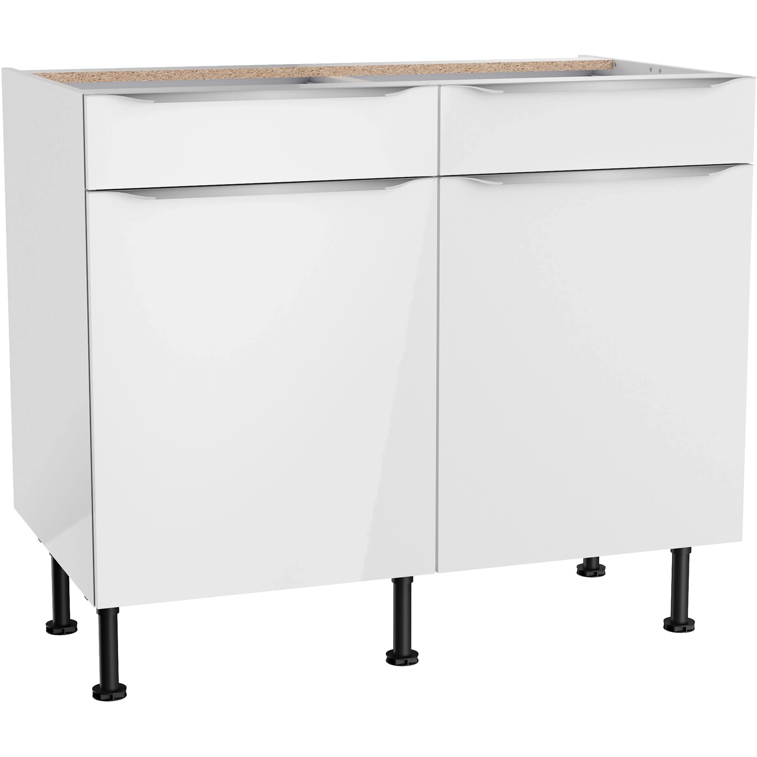 Optifit Küchen-Unterschrank Arvid986 100 cm x 87 cm x 58,4 cm Weiß