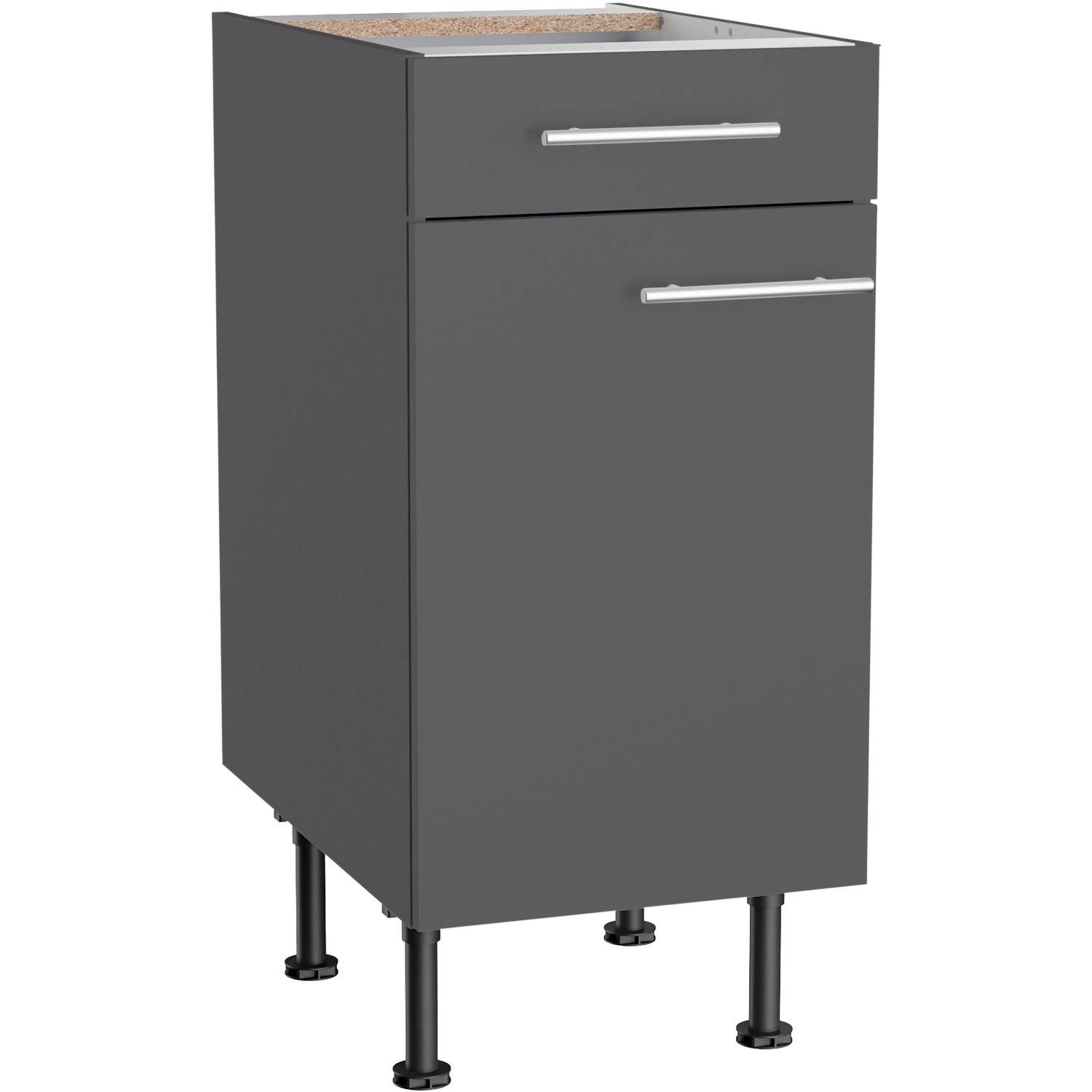 Optifit Küchen-Unterschrank Ingvar420 40 cm x 87 cm x 58,4 cm Anthrazit Matt