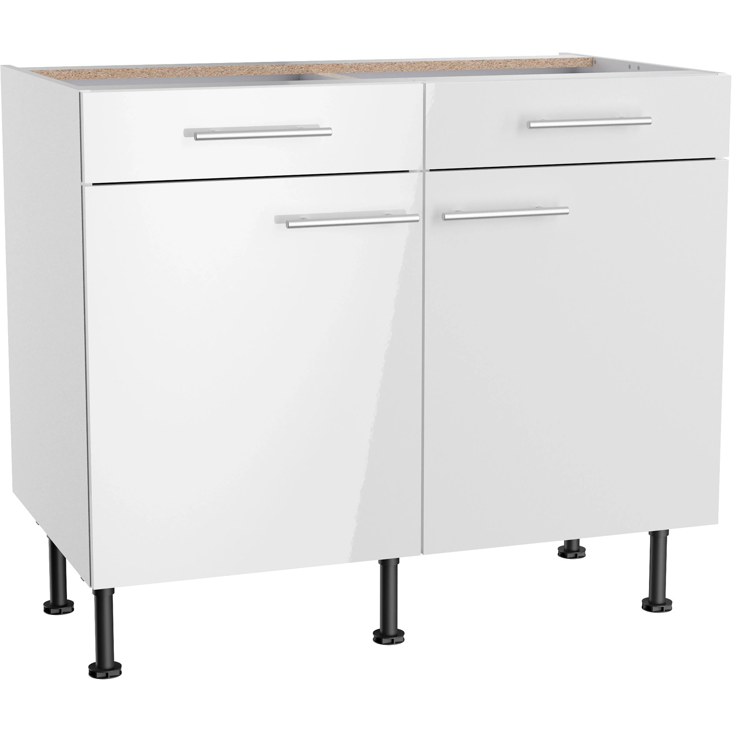 Optifit Küchen-Unterschrank Rurik986 100 cm x 87 cm x 58,4 cm Weiß