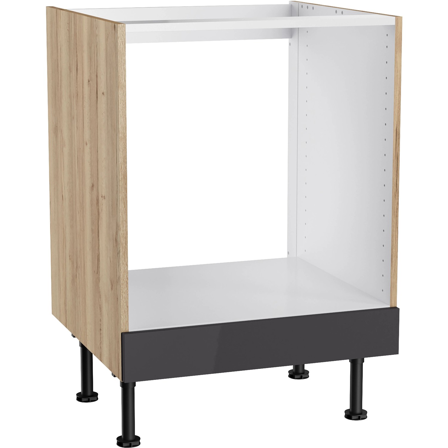 Optifit Küchen-Herdumbau Linus984 60 cm x 87 cm x 58,4 cm Anthrazit-Wildeiche