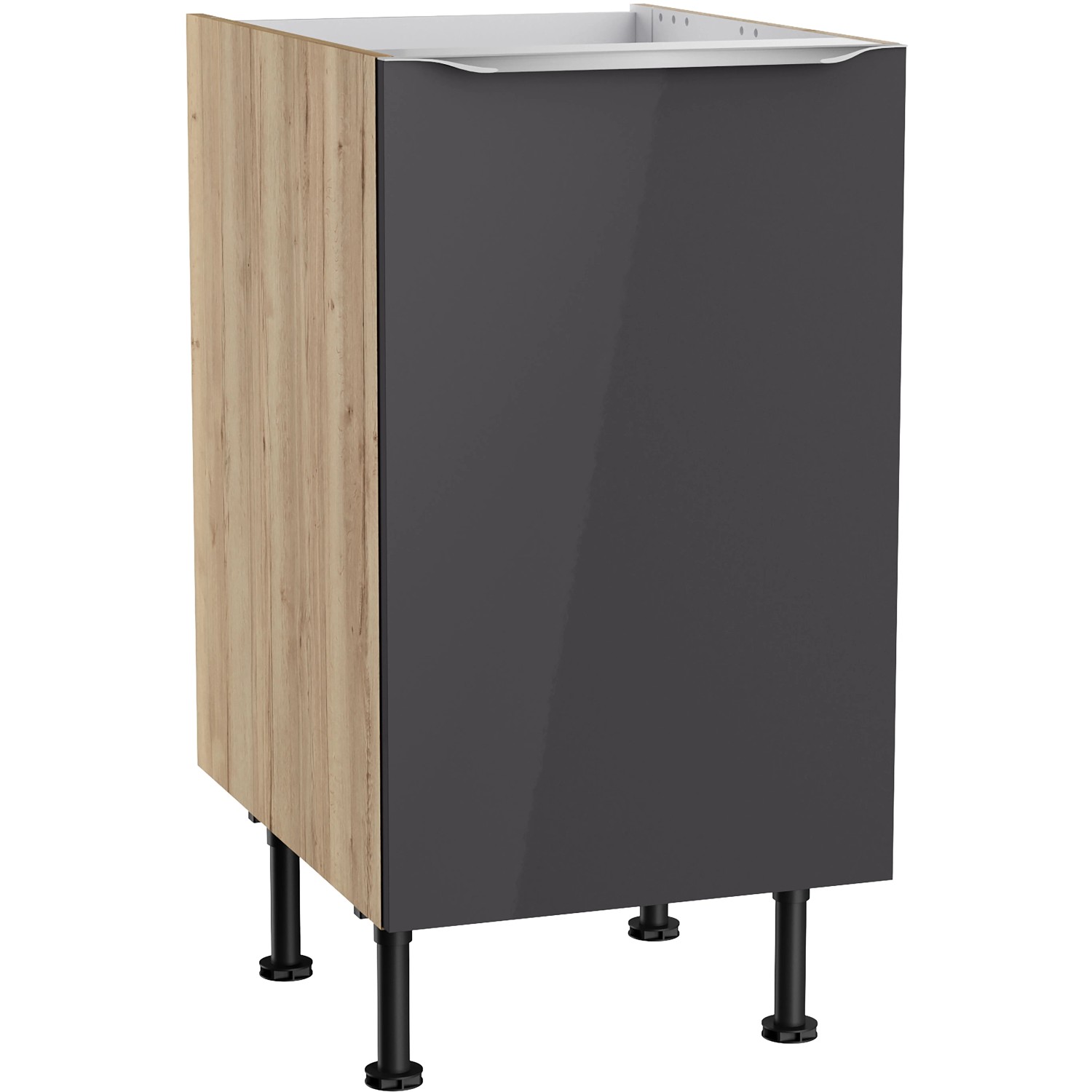 Optifit Küchen-Spülenunterschrank Linus984 45x87x58,4cm Anthra.-WildEiche