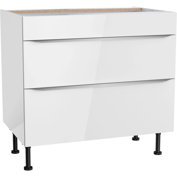 Optifit Küchen-Unterschrank mit 2 Auszügen Arvid986 90 cm x 87 cm x 58,4 cm Weiß