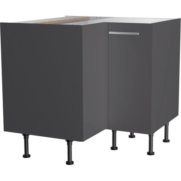 Optifit Küchen-Eck-Unterschrank Ingvar420 90/90cmx 57cmx 58,4cm Anthrazit Matt