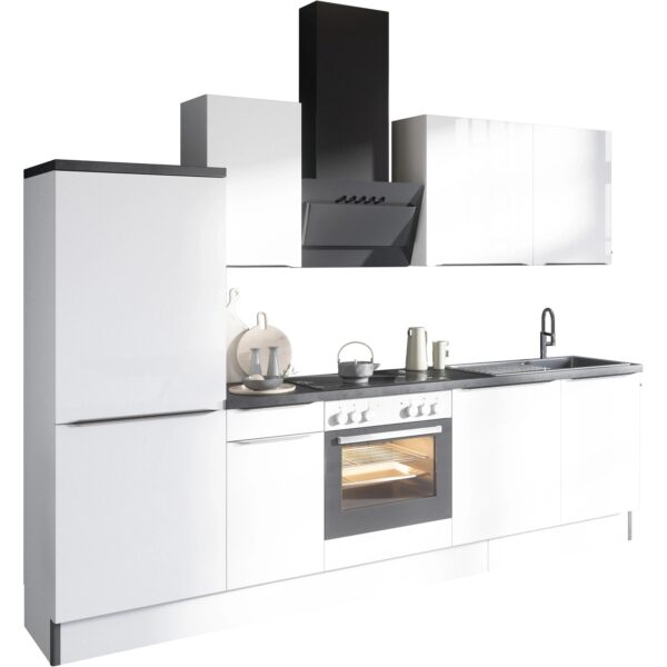 Optifit Küchenzeile Optikoncept Arvid ohne E-Geräte 270 cm Weiß