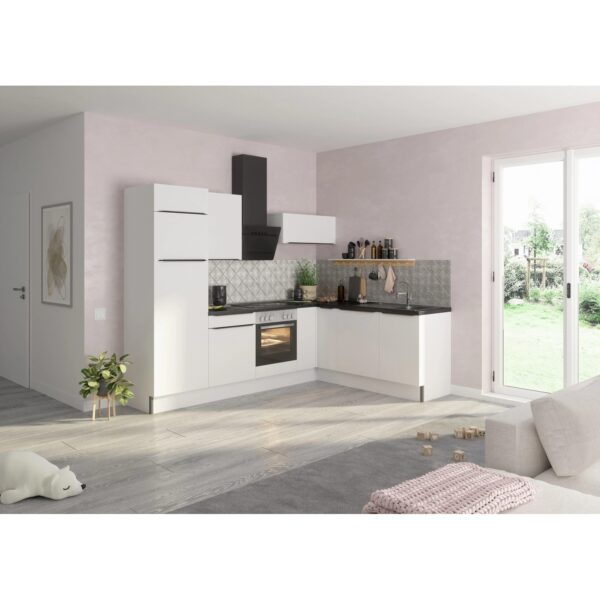 Optifit Winkelküche Optikoncept Arvid ohne E-Geräte 270 cm Weiß