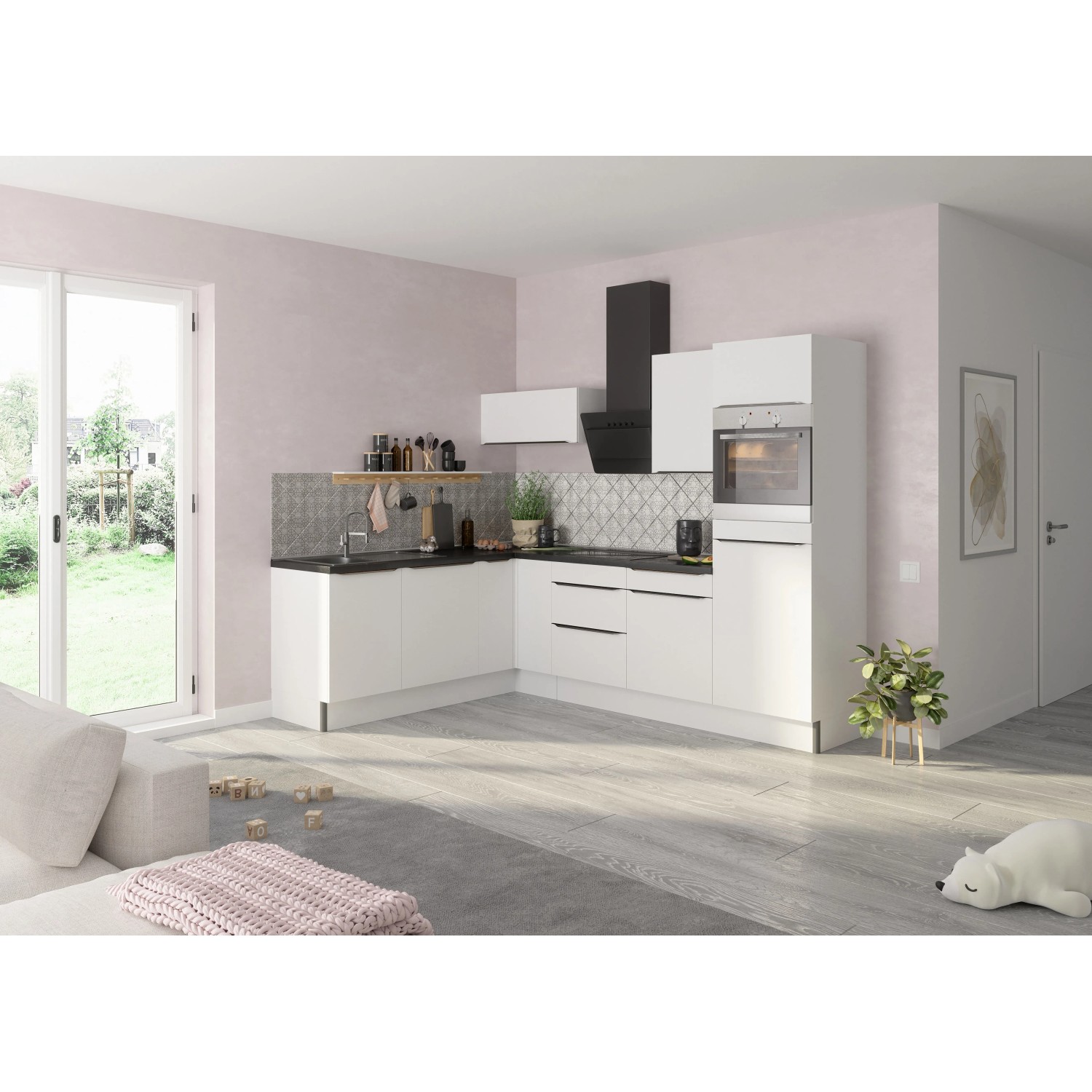 Optifit Winkelküche Optikoncept Arvid 270 cm Weiß