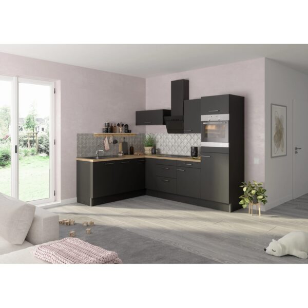 Optifit Winkelküche Optikoncept Ingvar ohne E-Geräte 270 cm Anthrazit