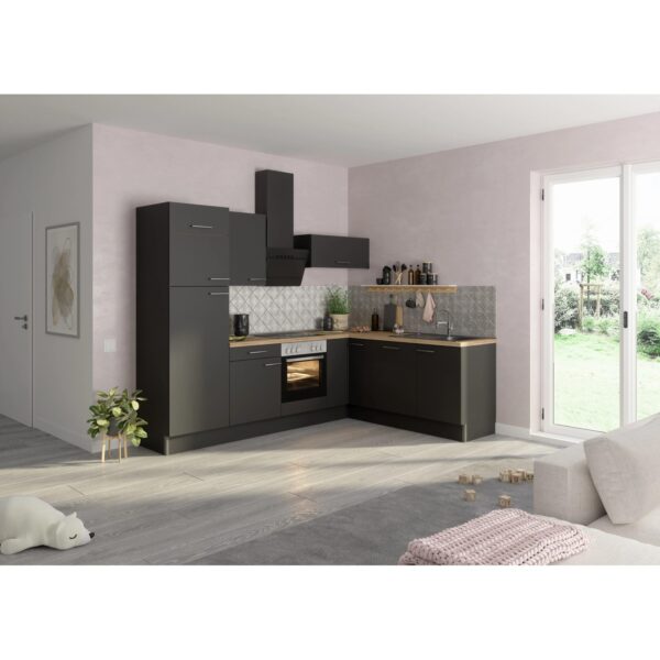 Optifit Winkelküche Optikoncept Ingvar 270 cm Anthrazit