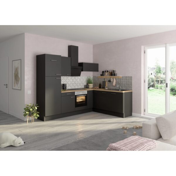 Optifit Winkelküche Optikoncept Ingvar ohne E-Geräte 270 cm Anthrazit