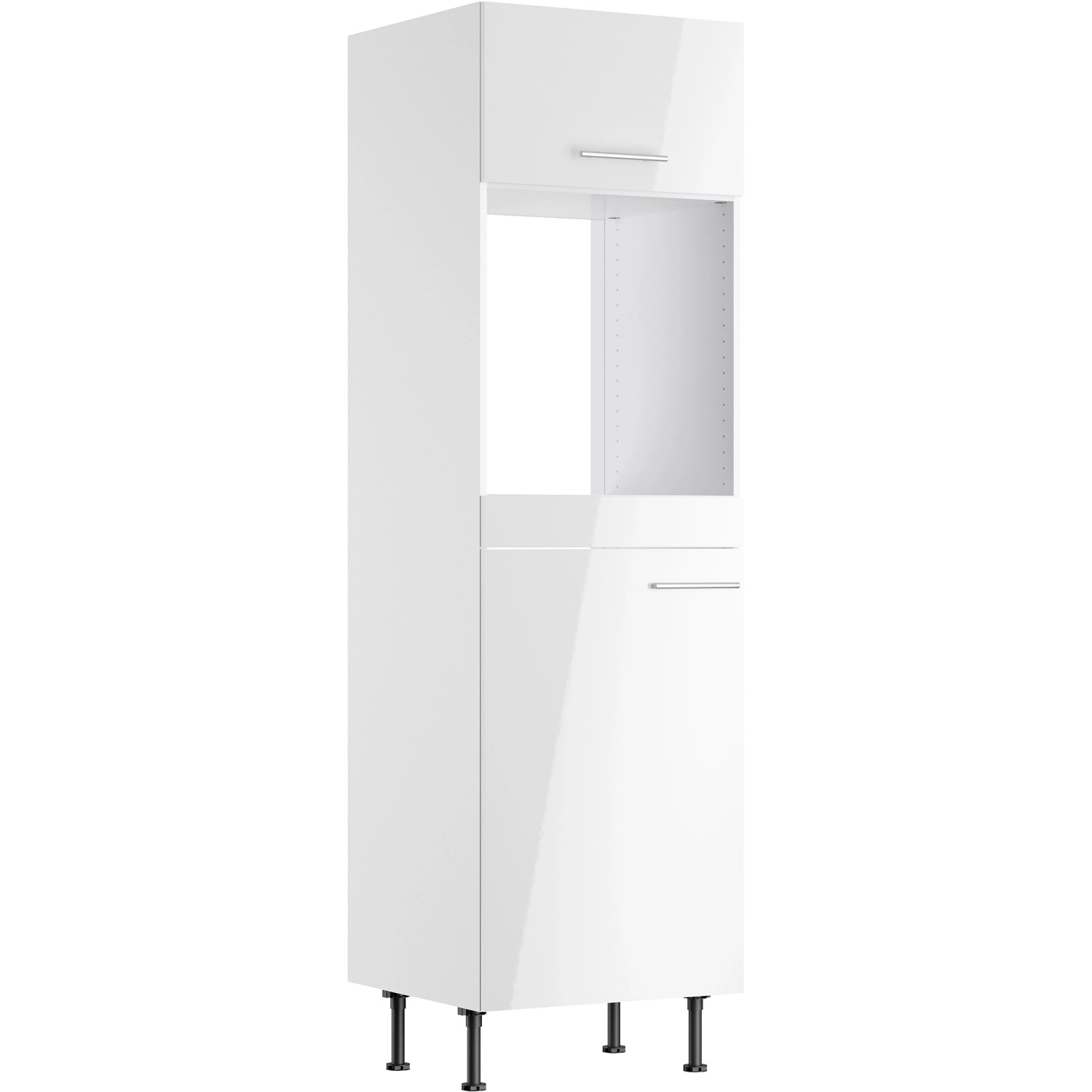 Optifit Küchen-Hochschrank für Backofen und Kühlschrank Rurik986 60 cm Weiß