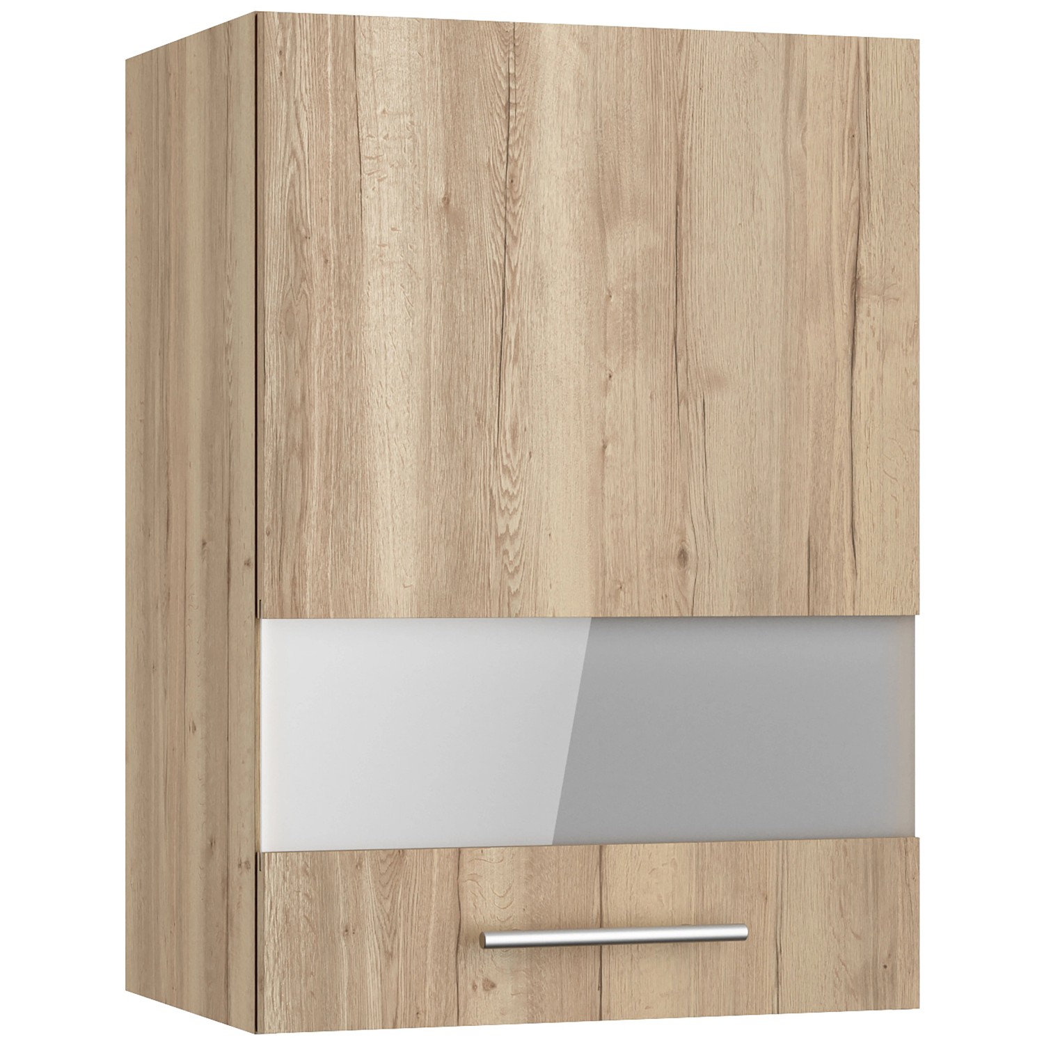 Optifit Küchen-Oberschrank mit Glassegment Erik290 50x70,4x34,9cm WildEiche