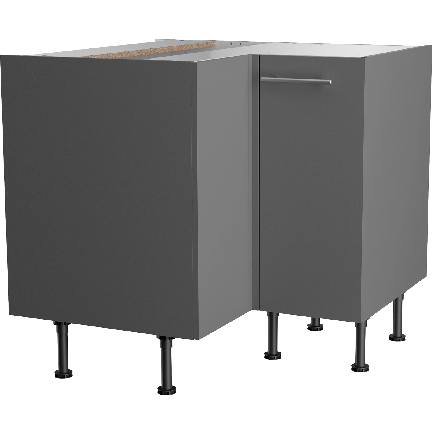 Optifit Küchen-Eck-Unterschrank Mats825 90/90 cm x 57 cm x 58,4 cm Basaltgrau