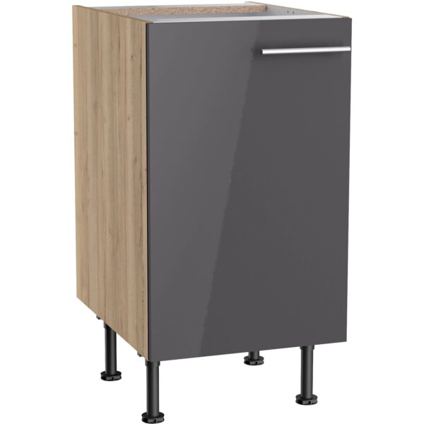 Optifit Küchen-Unterschrank Jonte984 45 cm x 87 cm x 58,4 cm Anthrazit-Wildeiche