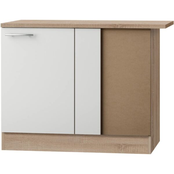 Optifit Eckunterschrank f. Geschirrsp. Dakar286 100x84,8x60cm Weiß Eiche hell NB