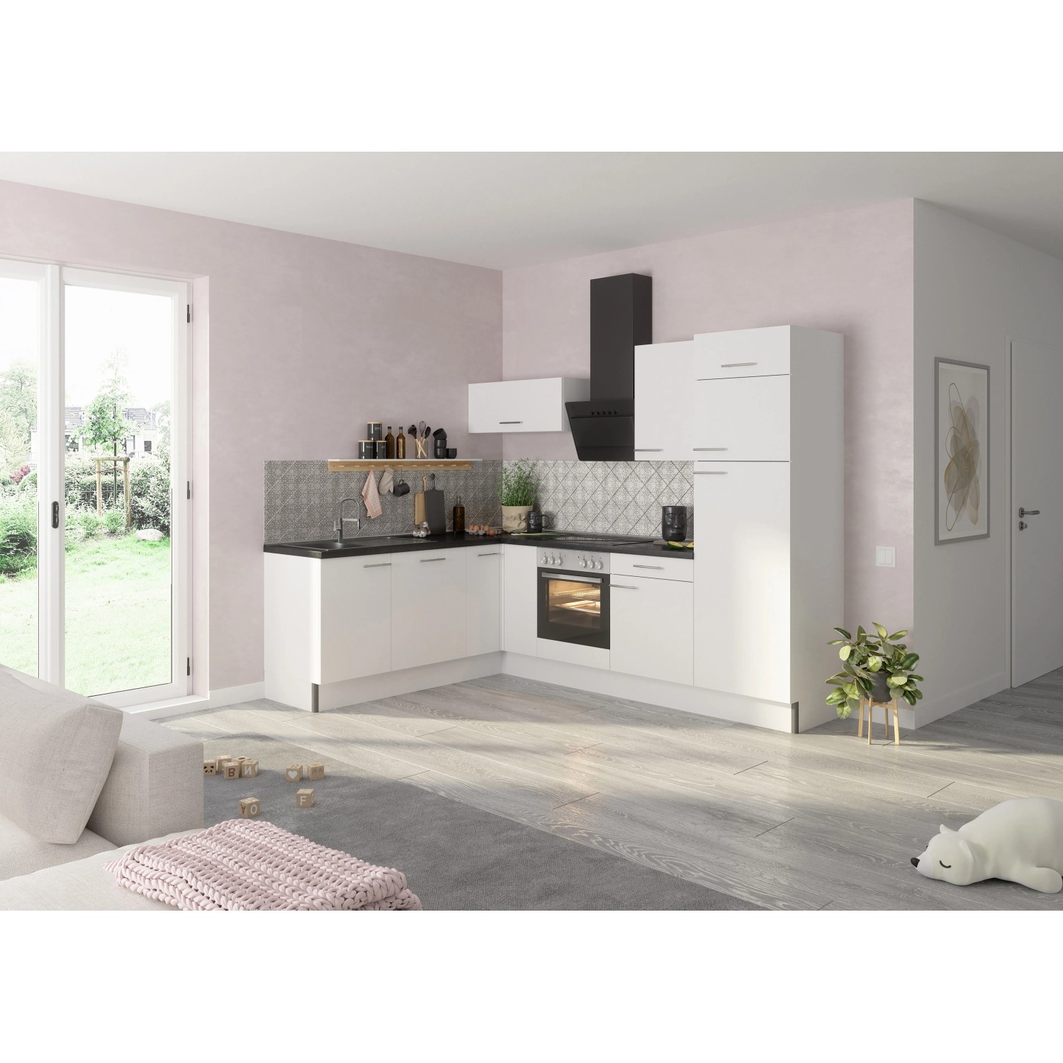 Optifit Winkelküche Optikoncept Rurik 270 cm Weiß