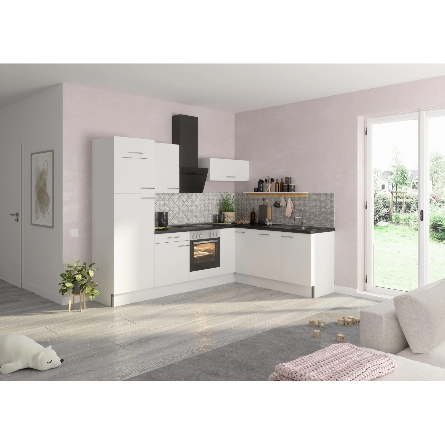 Optifit Winkelküche Optikoncept Rurik 270 cm Weiß