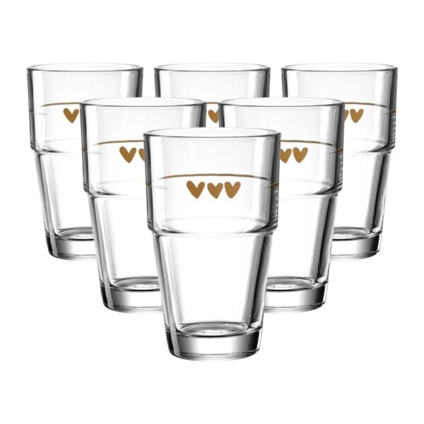Leonardo Solo Becher 410 ml Herzen 6er Set Leonardo Solo Becher 410 ml Herzen 6er Set