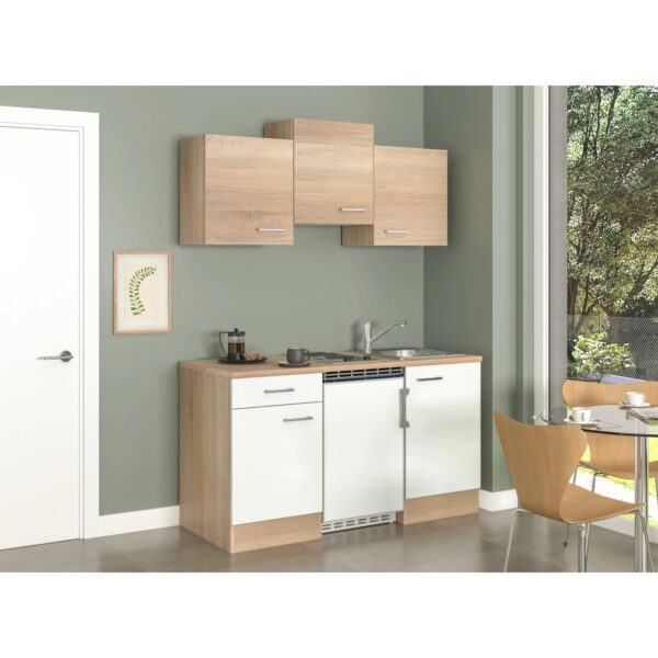 Flex-Well Classic Singleküche Florida 150 cm Weiß - Sonoma Eiche