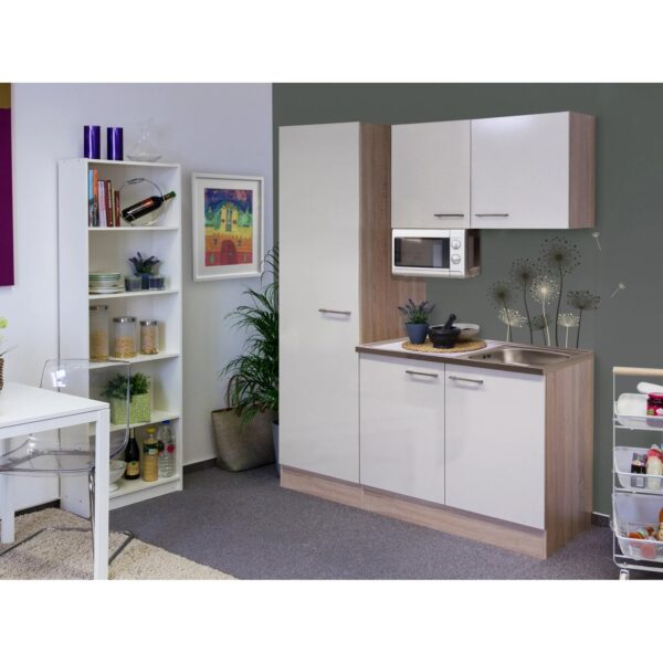 Flex-Well Singleküche 150 cm Orlando Kaschmir Glanz-Sonome Eiche Flex-Well Singleküche 150 cm Orlando Kaschmir Glanz-Sonome Eiche