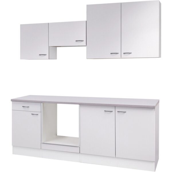 Flex-Well Küchenzeile 210 cm ohne E-Geräte Wito Weiß