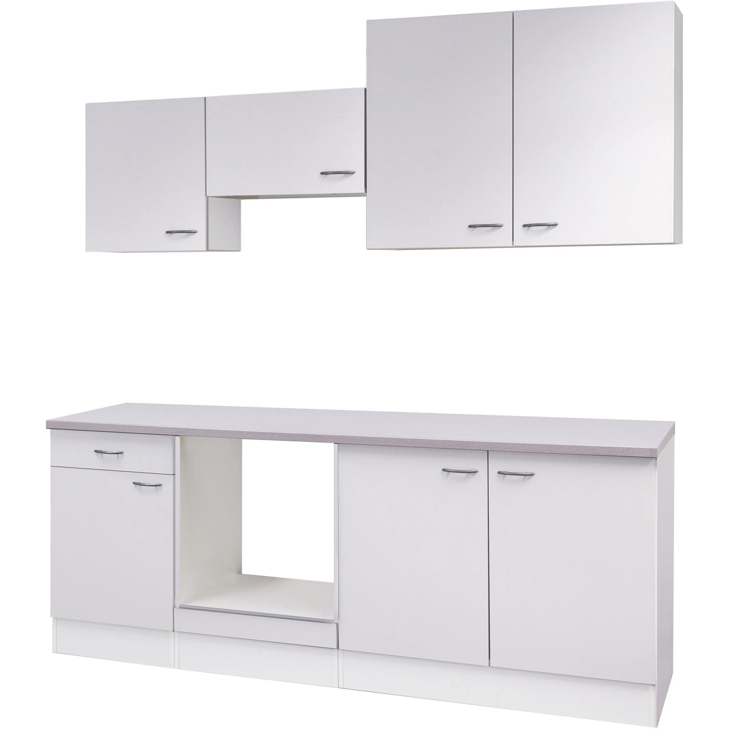 Flex-Well Küchenzeile 210 cm ohne E-Geräte Wito Weiß
