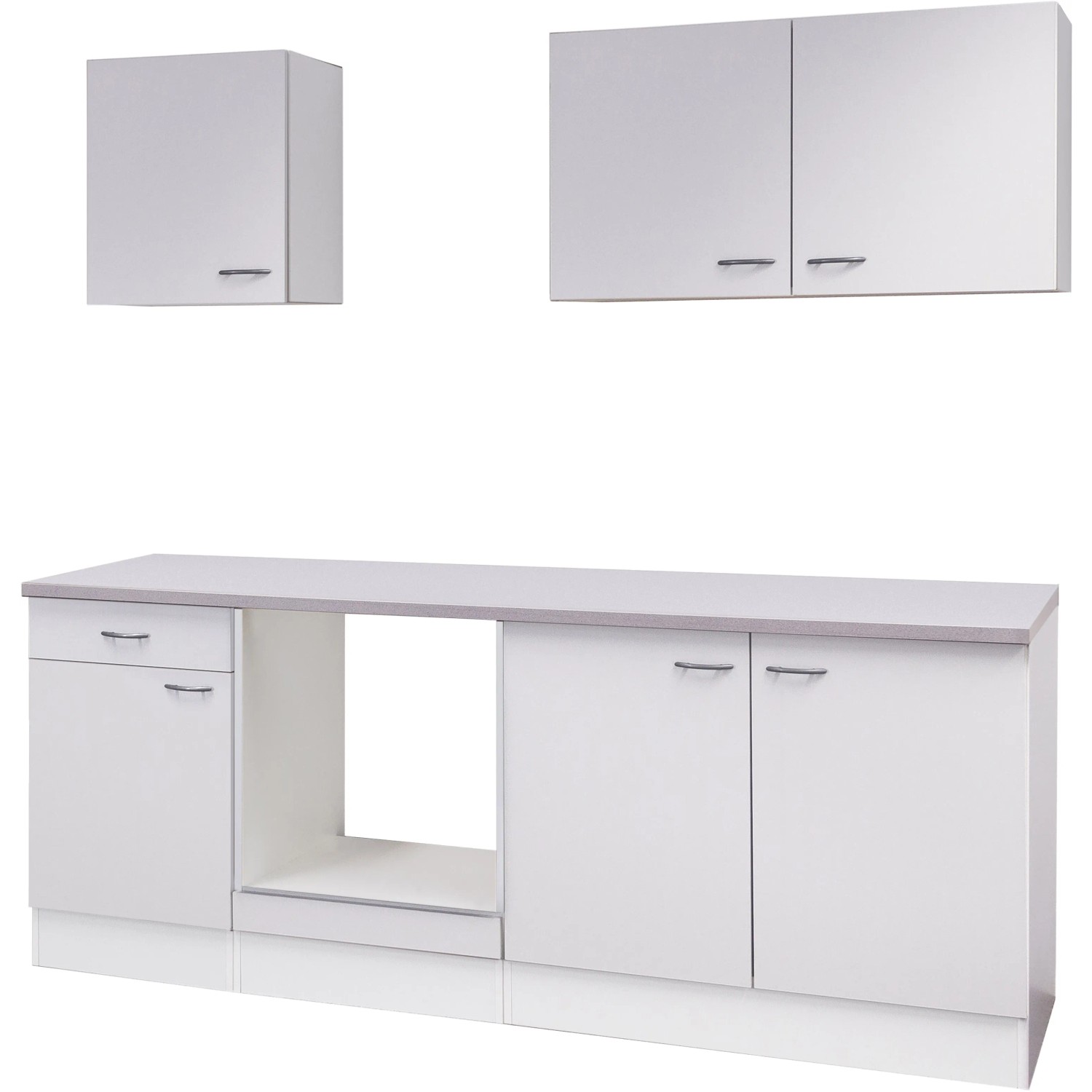 Flex-Well Küchenzeile 210 cm ohne E-Geräte Wito Weiß