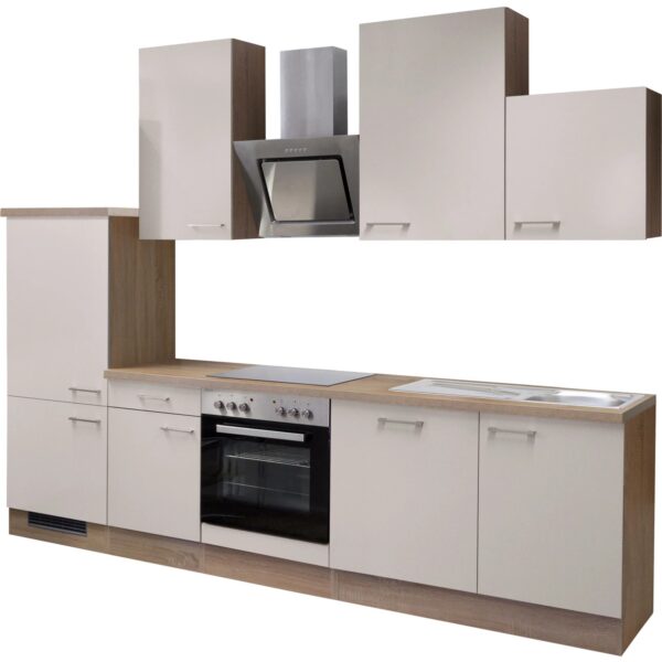Flex-Well Exclusiv Küchenzeile Orlando 280 cm Kaschmir Glanz-Sonoma Eiche Flex-Well Exclusiv Küchenzeile Orlando 280 cm Kaschmir Glanz-Sonoma Eiche