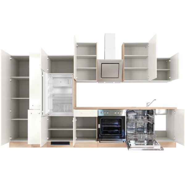 Flex-Well Exclusiv Küchenzeile Valero 360 cm Hochglanz Weiß - Sonoma Eiche Flex-Well Exclusiv Küchenzeile Valero 360 cm Hochglanz Weiß - Sonoma Eiche