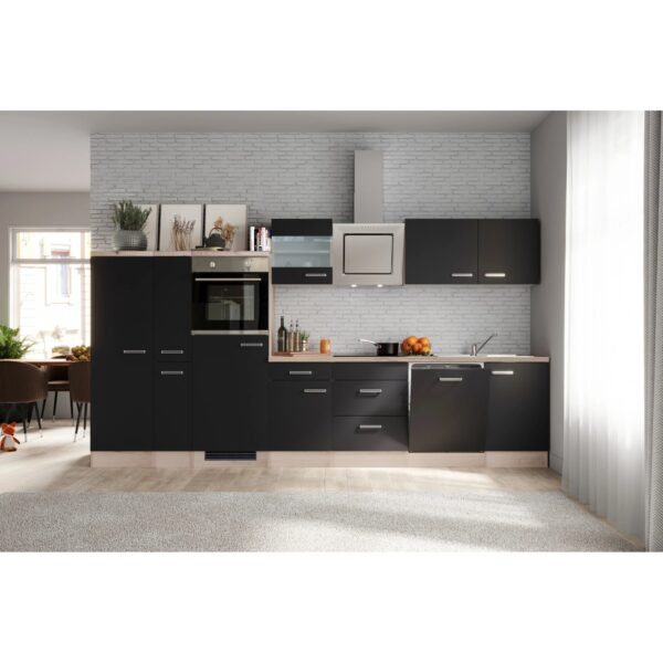 Flex-Well Exclusiv Küchenzeile Lara 360 cm Anthrazit - San Remo Eiche