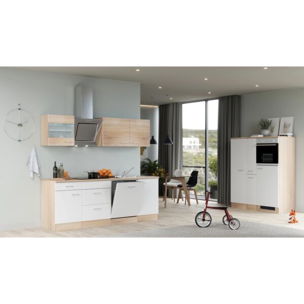 Flex-Well Classic Küchenzeile Florida 360 cm Weiß - Sonoma Eiche