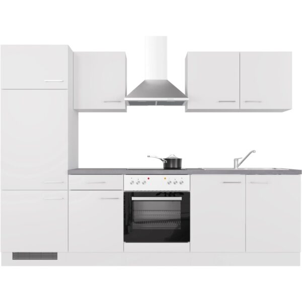 Flex-Well Exclusiv Küchenzeile Joelina 270 cm Weiß matt - Beton Grau Flex-Well Exclusiv Küchenzeile Joelina 270 cm Weiß matt - Beton Grau