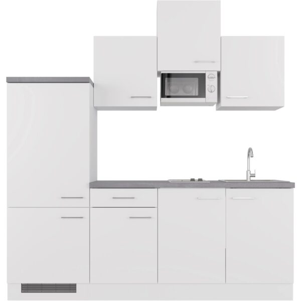 Flex-Well Exclusiv Küchenzeile Joelina 210 cm Weiß matt - Beton Grau Flex-Well Exclusiv Küchenzeile Joelina 210 cm Weiß matt - Beton Grau