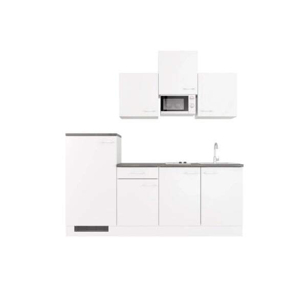 Flex-Well Classic Küchenzeile Lucca 210 cm Weiß matt - Caledonia