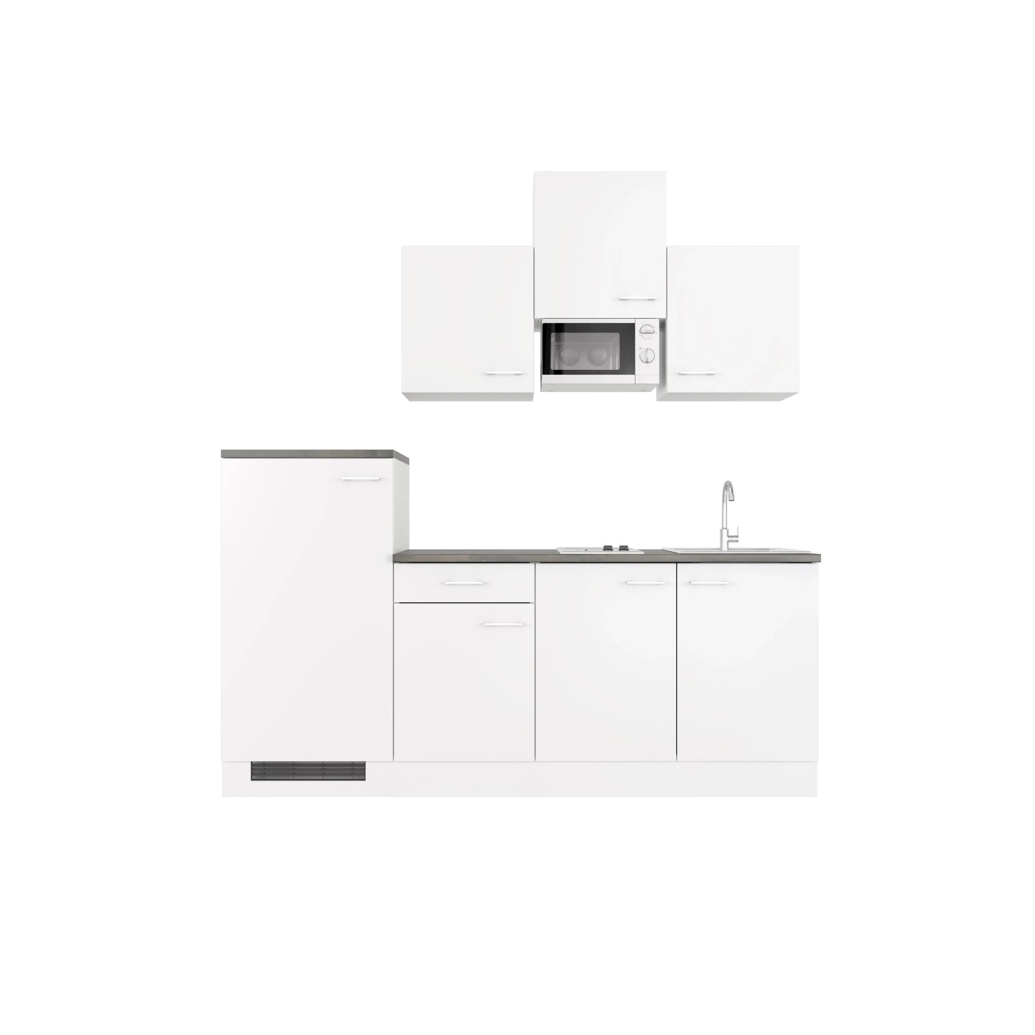 Flex-Well Classic Küchenzeile Lucca 210 cm Weiß matt - Caledonia