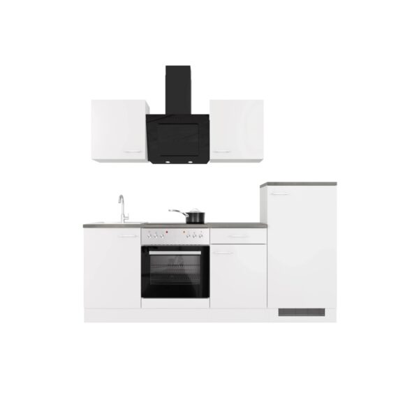Flex-Well Classic Küchenzeile Lucca 220 cm Weiß matt - Caledonia