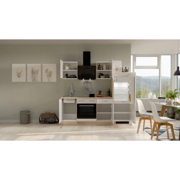 Flex-Well Exclusiv Küchenzeile Valero 220 cm Hochglanz Weiß - Sonoma Eiche Flex-Well Exclusiv Küchenzeile Valero 220 cm Hochglanz Weiß - Sonoma Eiche