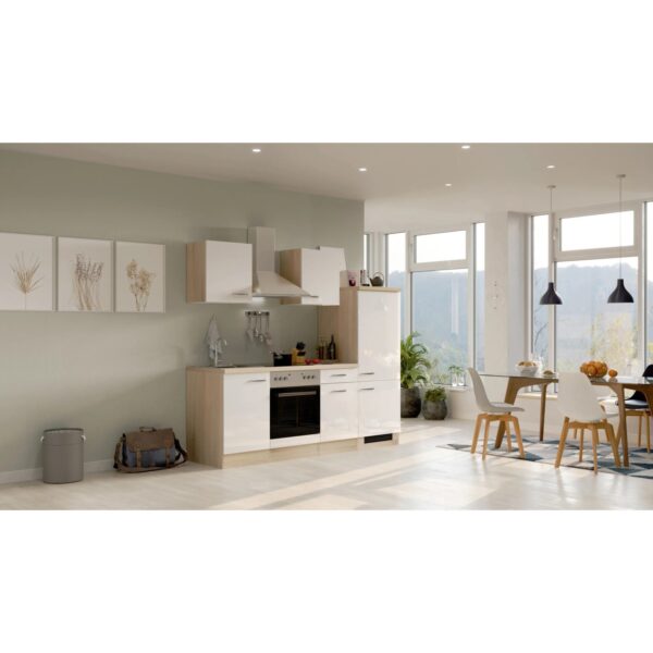 Flex-Well Exclusiv Küchenzeile Valero 220 cm Hochglanz Weiß - Sonoma Eiche Flex-Well Exclusiv Küchenzeile Valero 220 cm Hochglanz Weiß - Sonoma Eiche