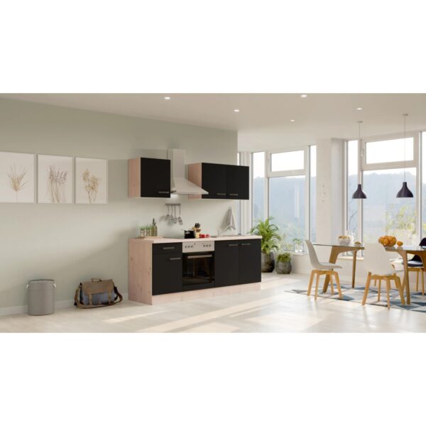 Flex-Well Exclusiv Küchenzeile Lara 210 cm Anthrazit - San Remo Eiche Flex-Well Exclusiv Küchenzeile Lara 210 cm Anthrazit - San Remo Eiche