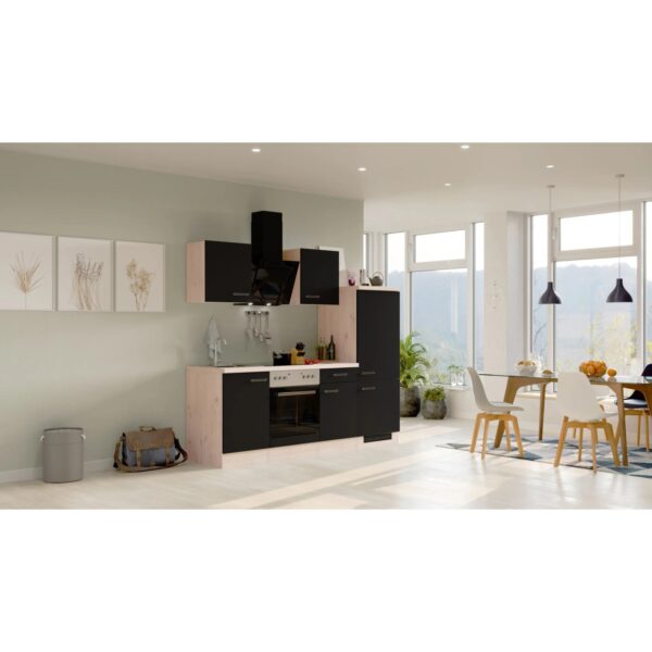 Flex-Well Exclusiv Küchenzeile Lara 220 cm Anthrazit - San Remo Eiche Flex-Well Exclusiv Küchenzeile Lara 220 cm Anthrazit - San Remo Eiche