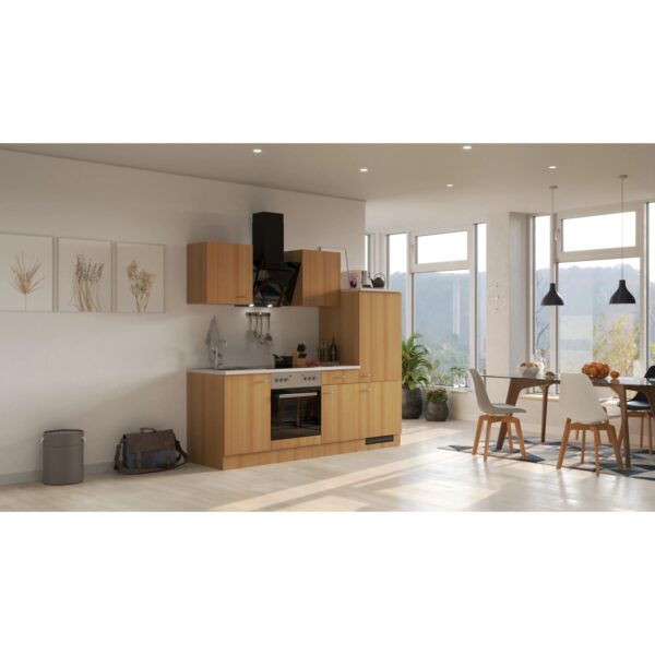 Flex-Well Classic Küchenzeile Nano 220 cm Buche