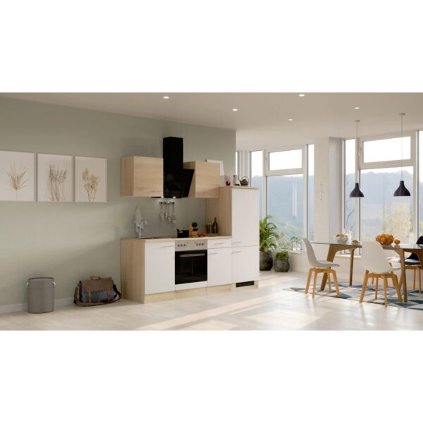 Flex-Well Classic Küchenzeile Florida 220 cm Weiß - Sonoma Eiche Flex-Well Classic Küchenzeile Florida 220 cm Weiß - Sonoma Eiche