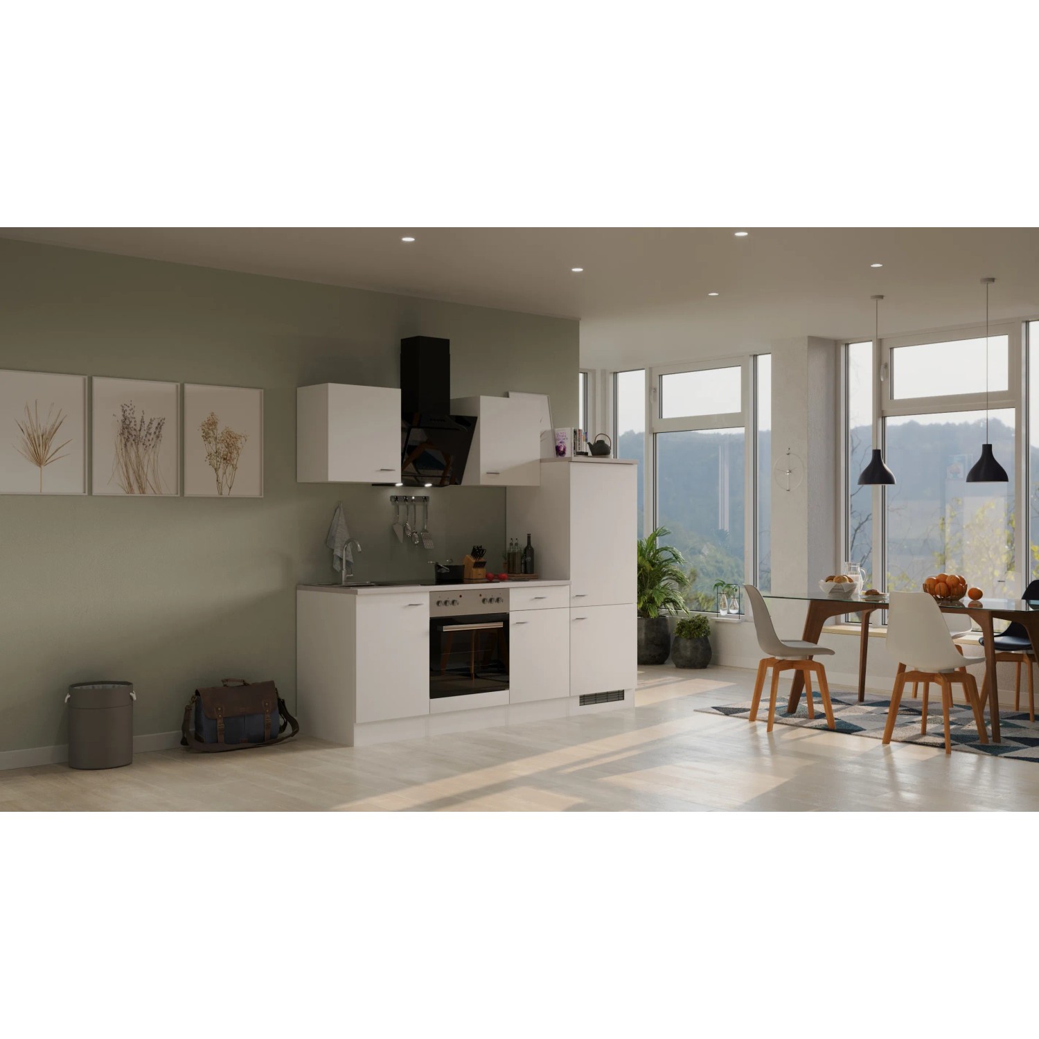 Flex-Well Classic Küchenzeile Wito 220 cm Weiß