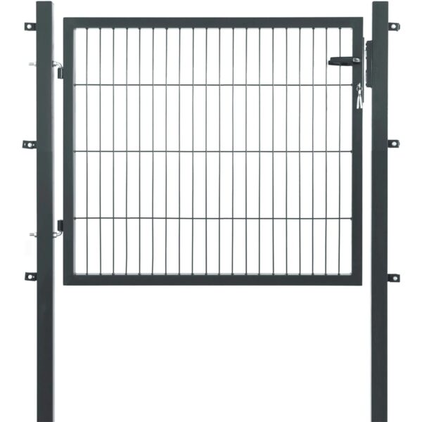 Floraworld Einzeltor für Doppelstabmattenzaun Anthrazit 80 cm x 120 cm