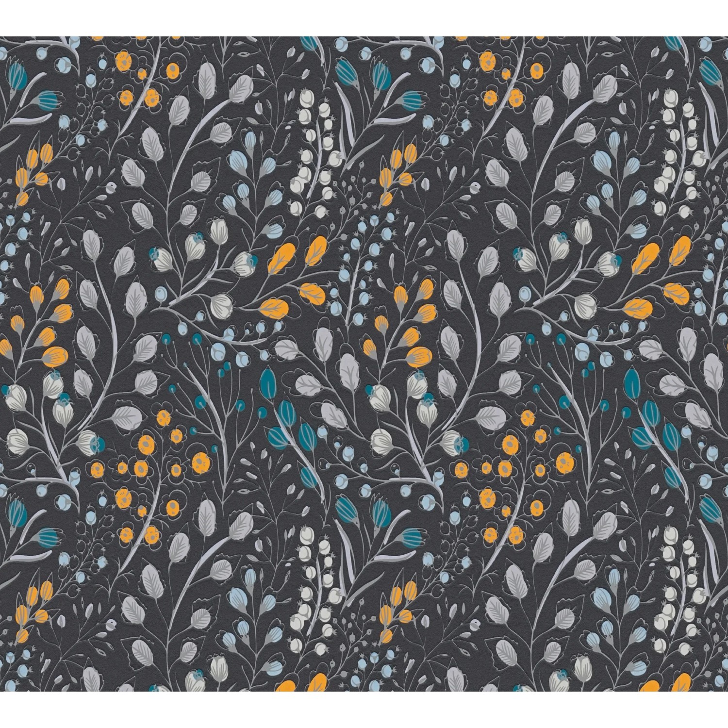 A.S. Création Vliestapete Blumen Schwarz Orange