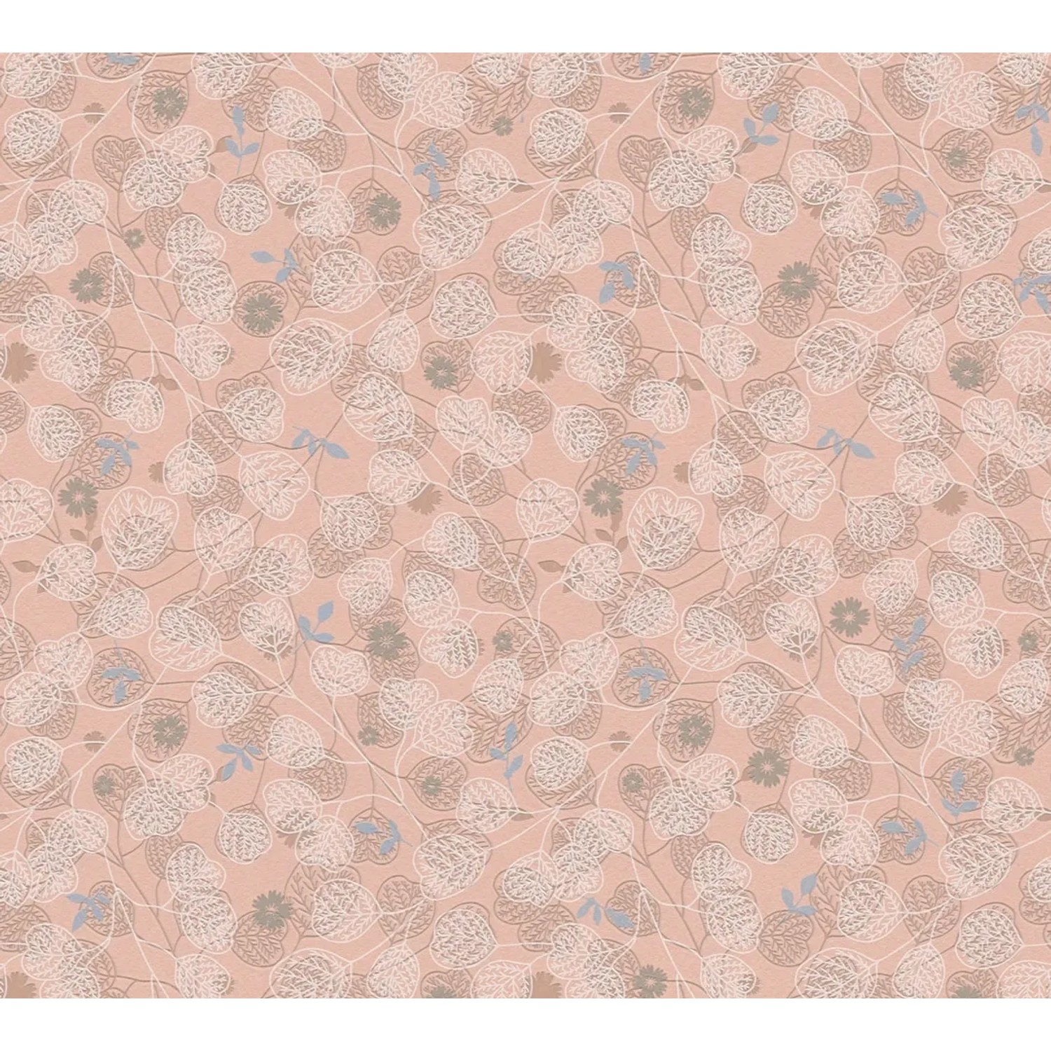 AS-Creation Vliestapete Blätter Floral Matt Leicht Strukturiert Rosa Weiß
